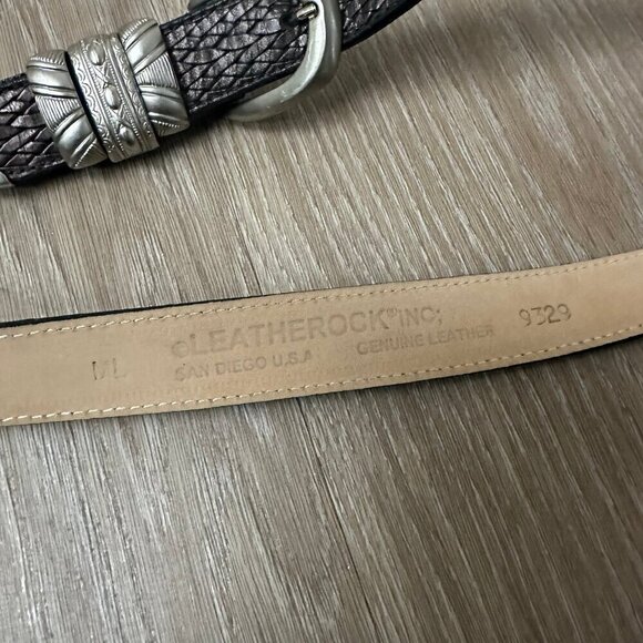 Leatherock braided belt with silver buckle